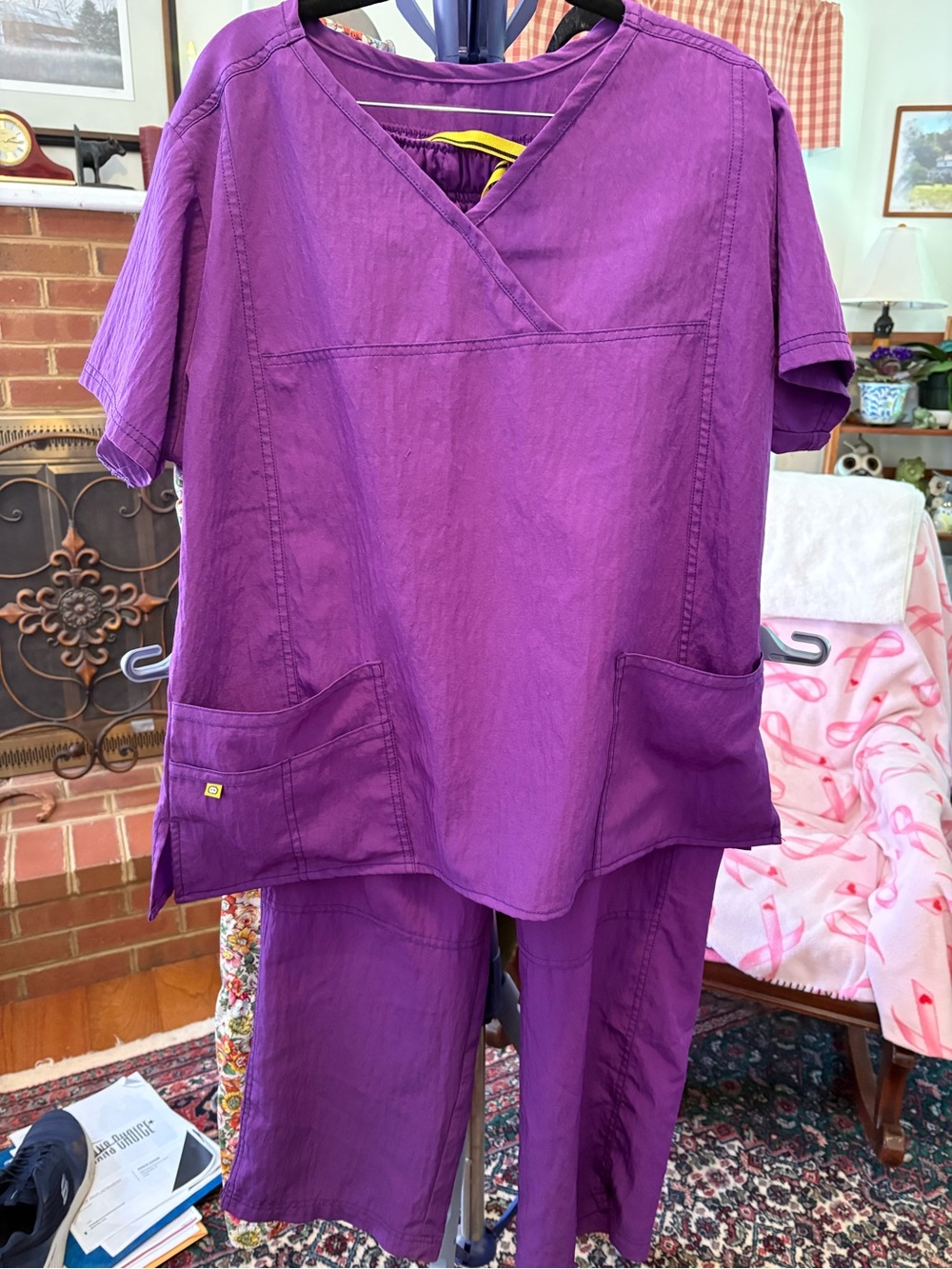 Purple Wonder Wink 4 Way Stretch Scrub Set, XL